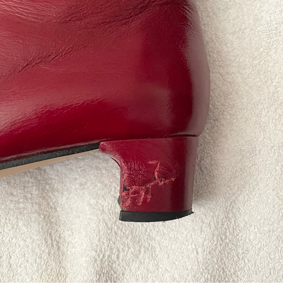Zara Red Leather Ankle Booties - Picture 11 of 13